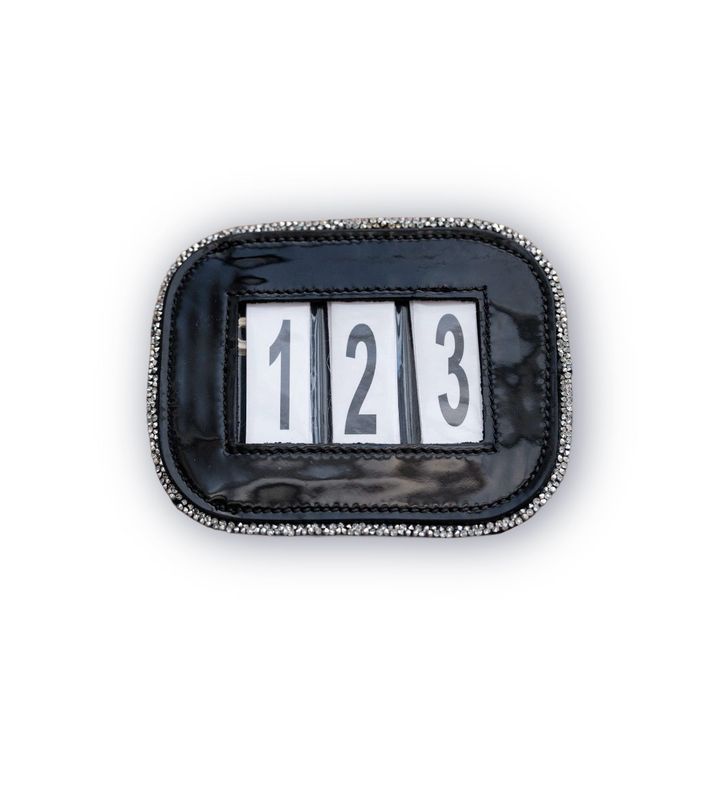 Startnummer Lack CRYSTAL ROCKS crystal by HB Ruiter comeptition numbers, patent leather, black