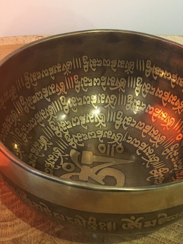 Bol Chantant 2 Mantras gravés à la main