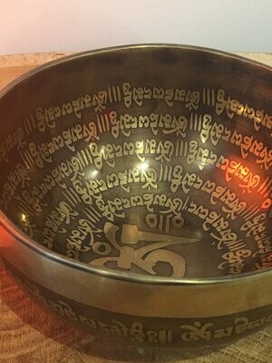 Bol Chantant 2 Mantras gravés à la main