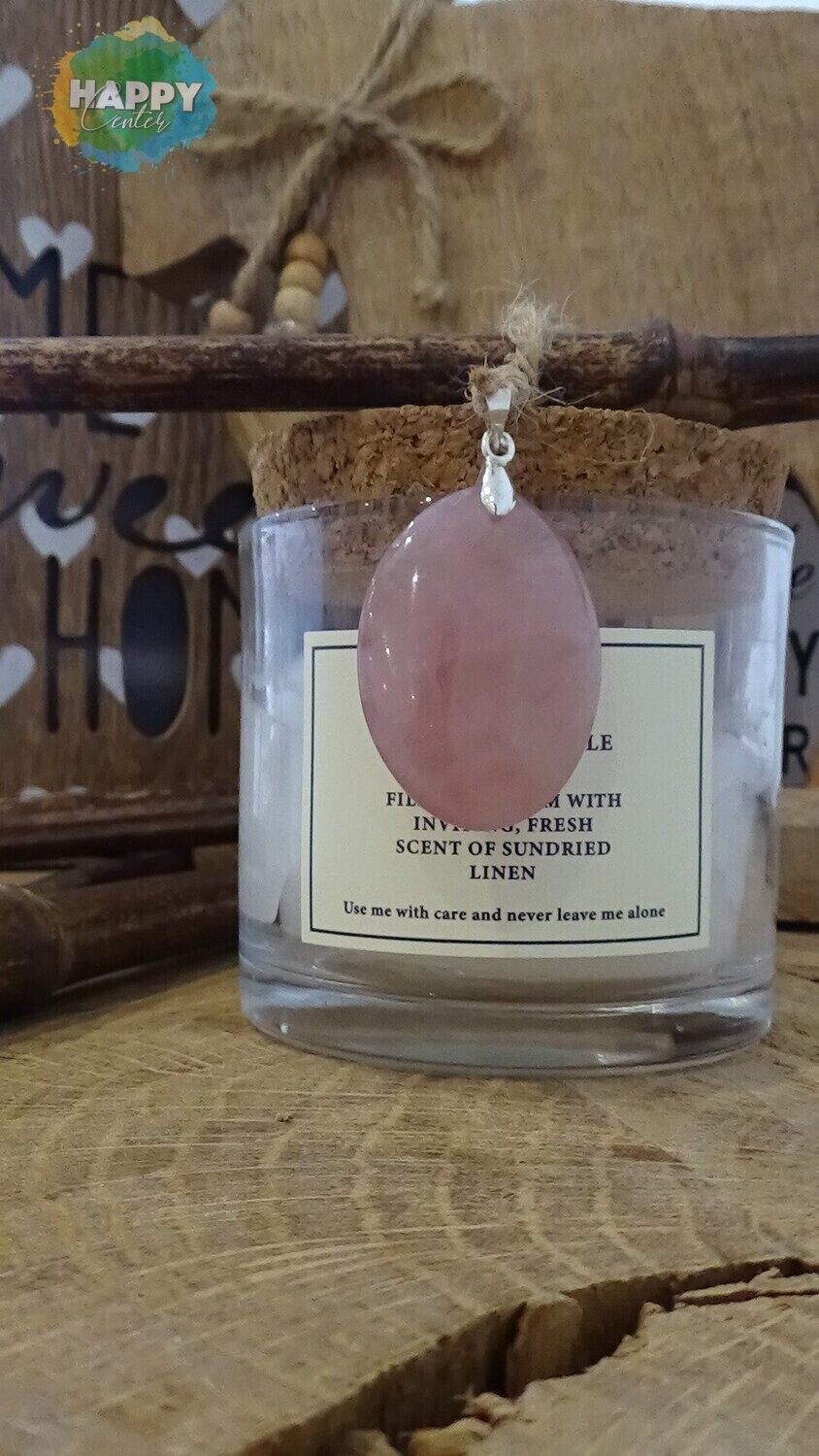 Pendentif Quartz Rose