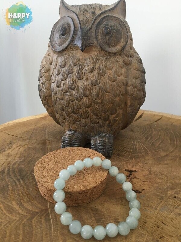Bracelet Aigue-Marine :
Calme anxiété et peurs - Timidité - Ouverture aux autres