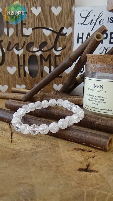 Bracelet  Cristal de Roche Irisé : Sagesse - Pureté - Force