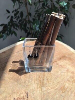 Boucles d'Oreilles Tourmaline Noire Goutte : Protection, Surmonter blocages et phobies