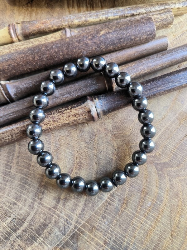 Bracelet Hématite : Anti-Addictions, Confiance en Soi, Détruit les auto-limitations