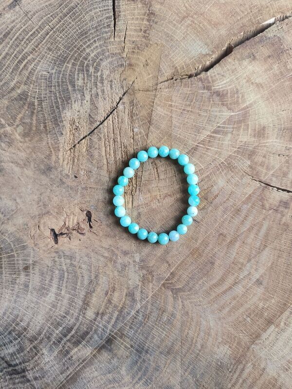 Bracelet  Amazonite : 
Positivité - Guéri les chocs - Relation aux autres