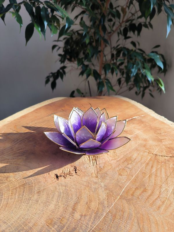 Bougeoir Lotus en Coquillage de Capiz