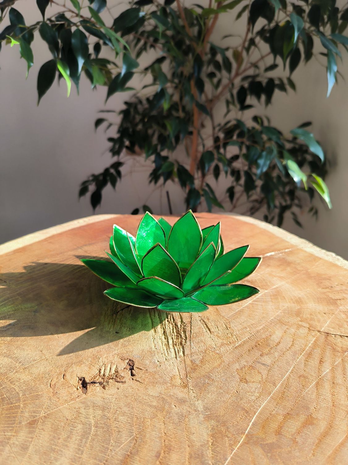 Bougeoir Lotus en Coquillage de Capiz