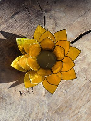 Bougeoir Lotus en Coquillage de Capiz