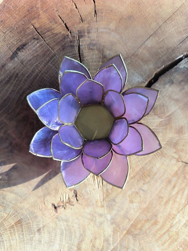 Bougeoir Lotus en Coquillage de Capiz
