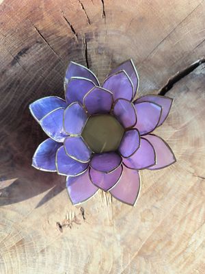 Bougeoir Lotus en Coquillage de Capiz