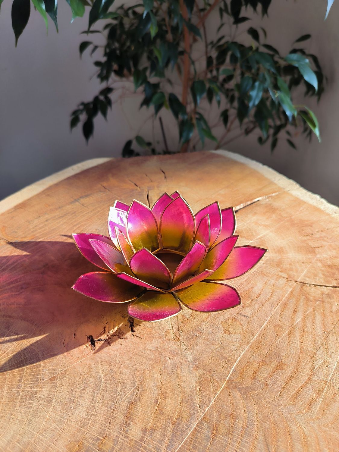 Bougeoir Lotus en Coquillage de Capiz