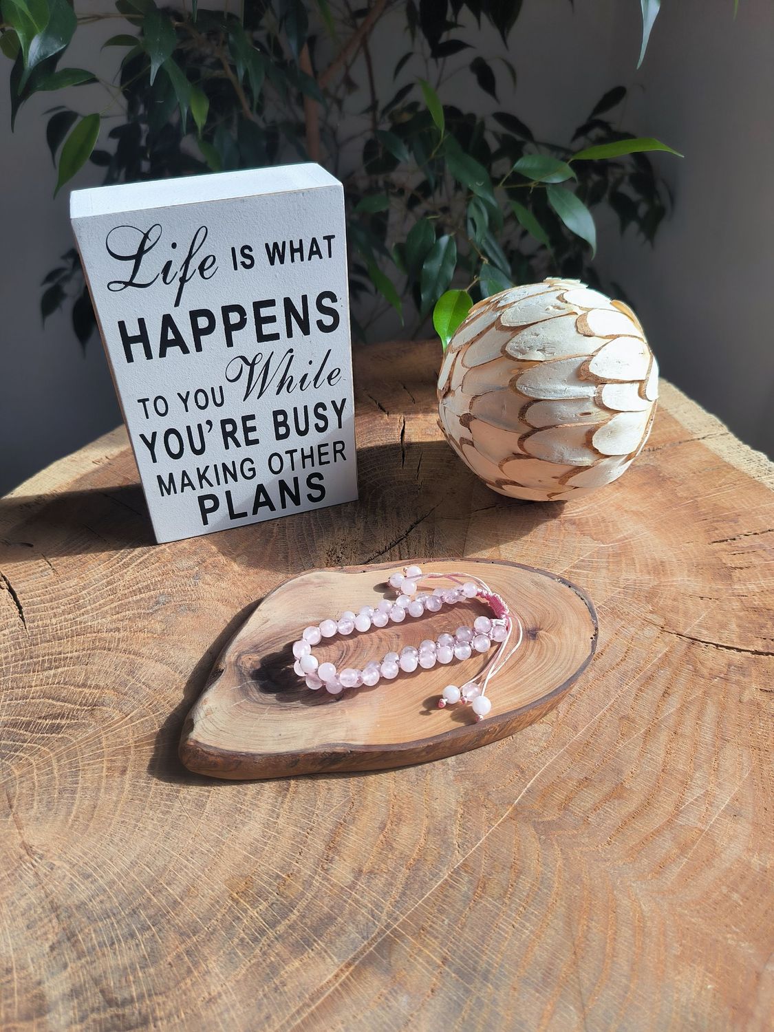 Bracelet Quartz Rose Ajustable : Apaise les pires chagrins, les blessures affectives les plus douloureuses, les crises et traumatismes