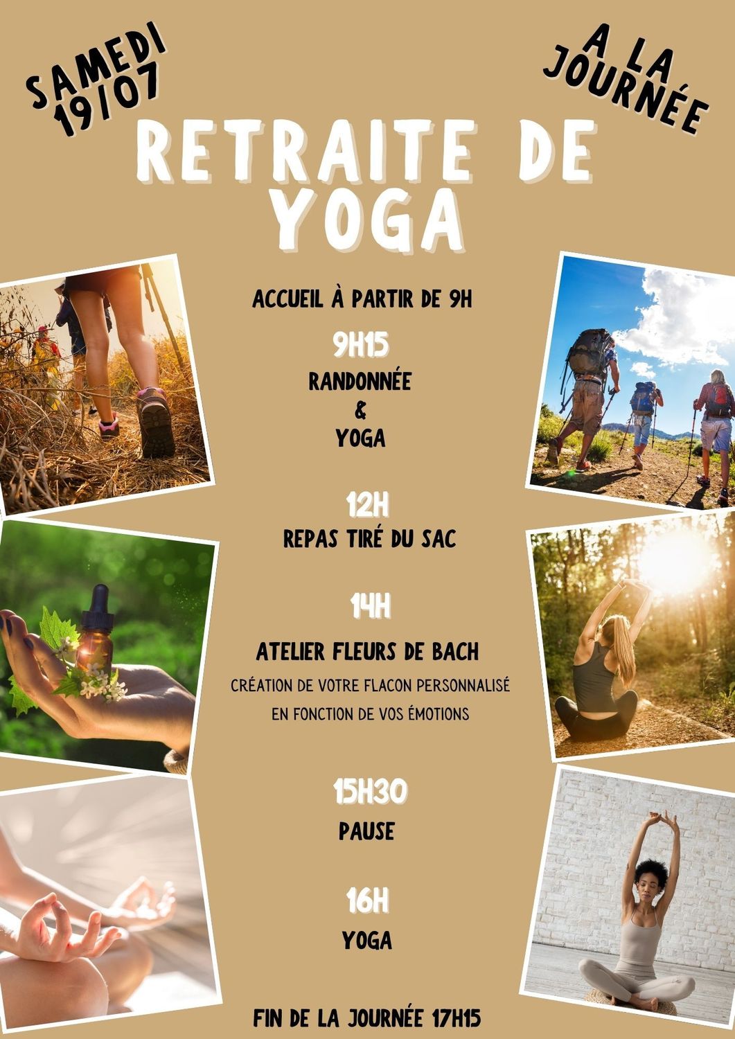 Retraite de Yoga du 19 Juillet 2025 - 1 jour : rando, yoga dans la nature et atelier Fleurs de Bach
