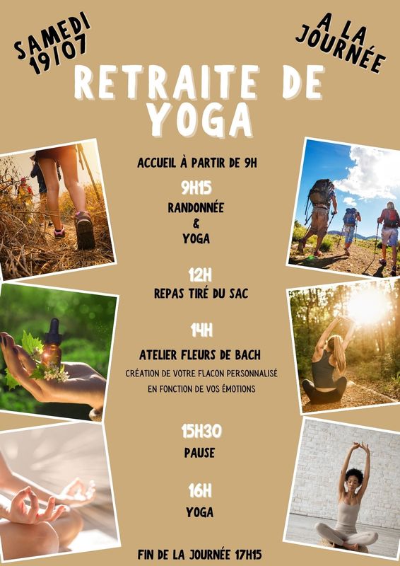 Retraite de Yoga du 19 Juillet 2025 - 1 jour : rando, yoga dans la nature et atelier Fleurs de Bach