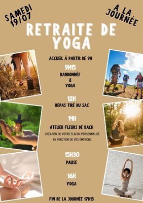 Retraite de Yoga du 19 Juillet 2025 - 1 jour : rando, yoga dans la nature et atelier Fleurs de Bach