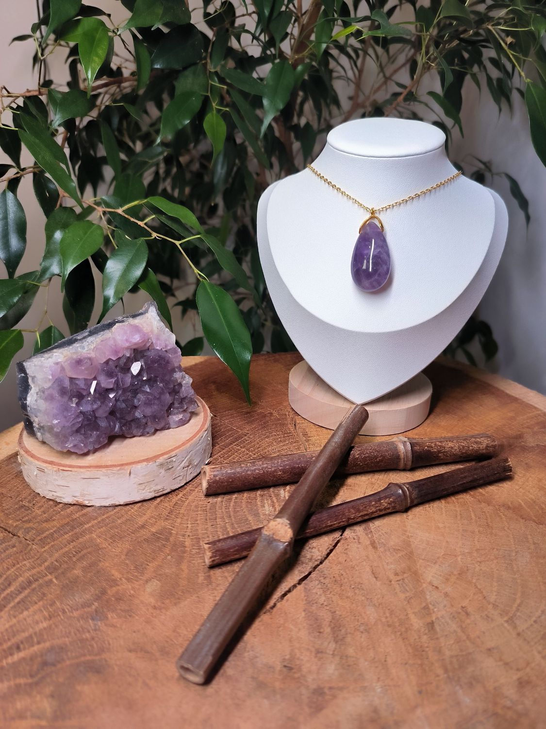 Collier Améthyste  pour se libérer de ses addictions, calmer le mental et le stress