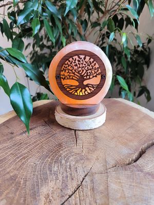 Lampe de Sel de l’Himalaya USB – Arbre de Vie | Veilleuse naturelle apaisante