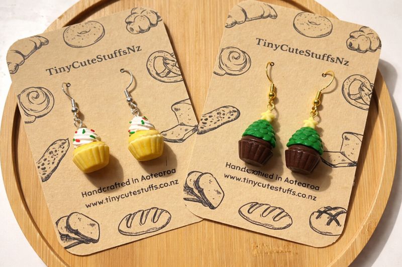 Christmas Cupcake Earrings