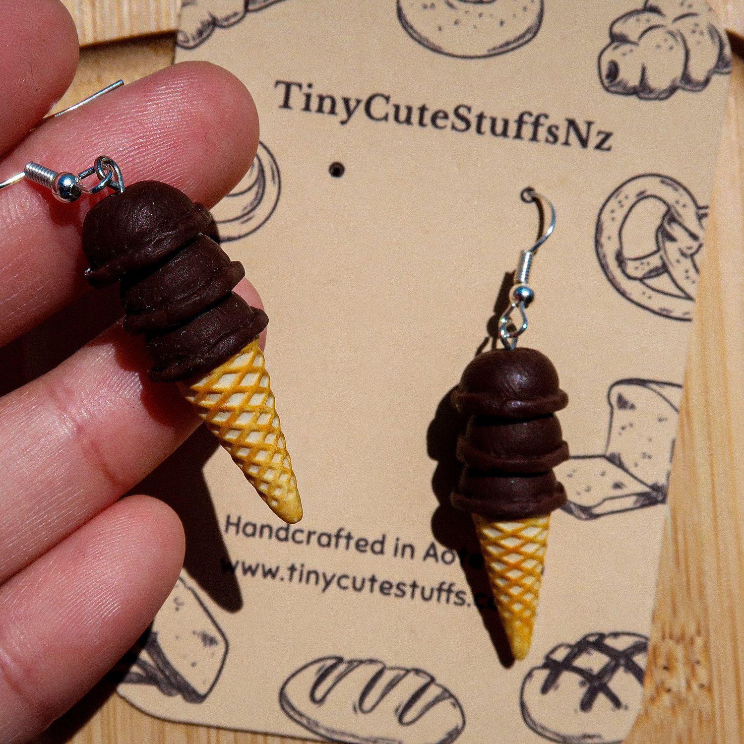 Chocolate Ice Cream Earrings