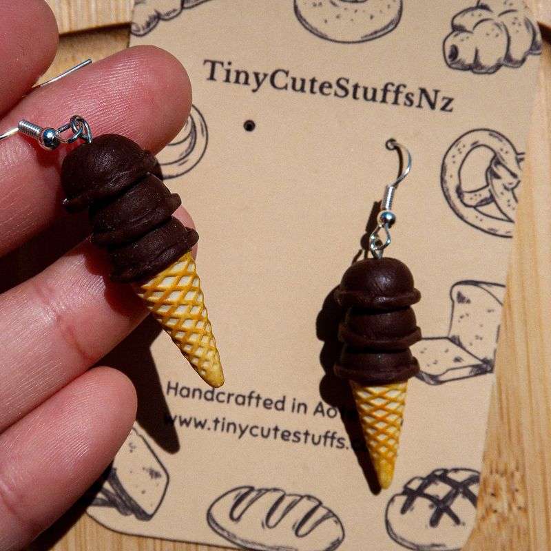 Chocolate Ice Cream Earrings