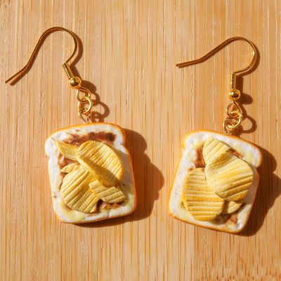 Marmite And Chips Sandwhich Earrings