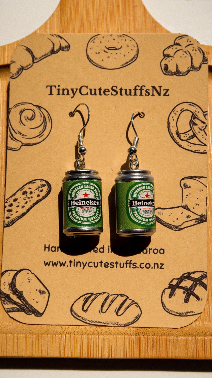 Heineken Can Earrings
