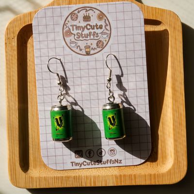 Green V Energy Drink Earrings