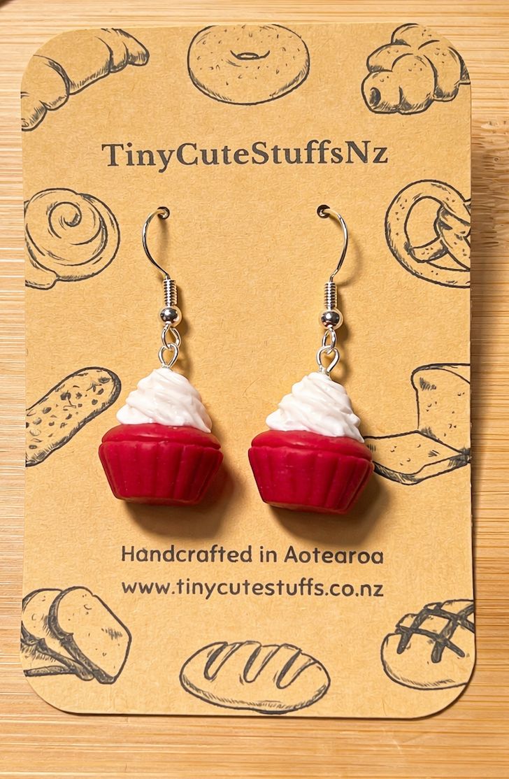 Red Velvet Cupcake Earrings Red Velvet Cupcake Earrings