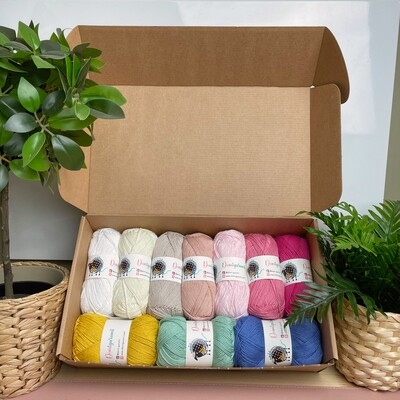 Yarn Set 10 Mixed Colors (1 FREE) - Cotton 50g