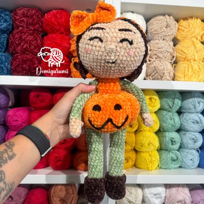 Pumpkin Doll Halloween Pattern ITA-ENG US