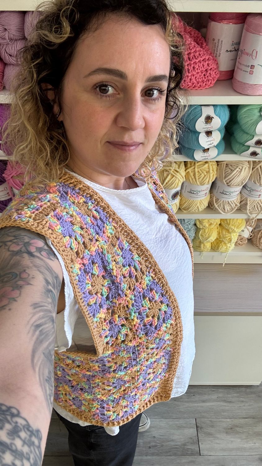 Gilet Granny all'Uncinetto