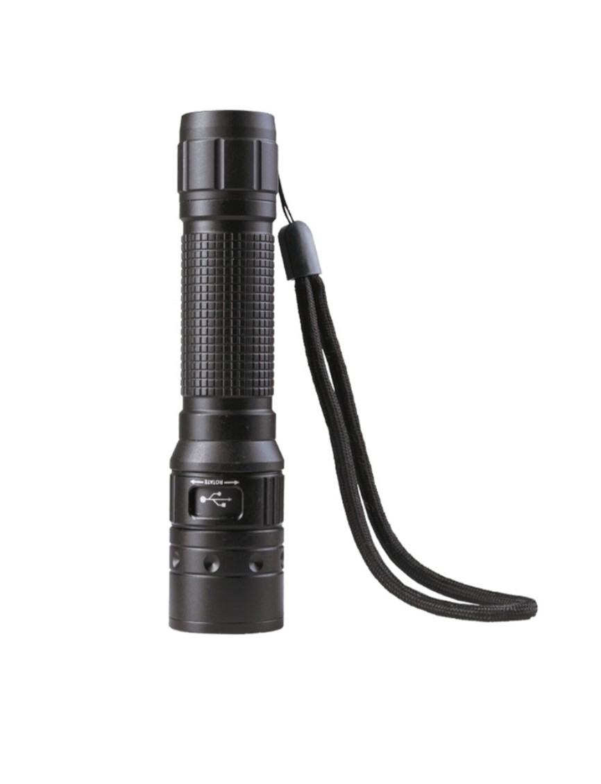 Tactical Light - Taschenlampe, LED, USB-Lader, mit Etui