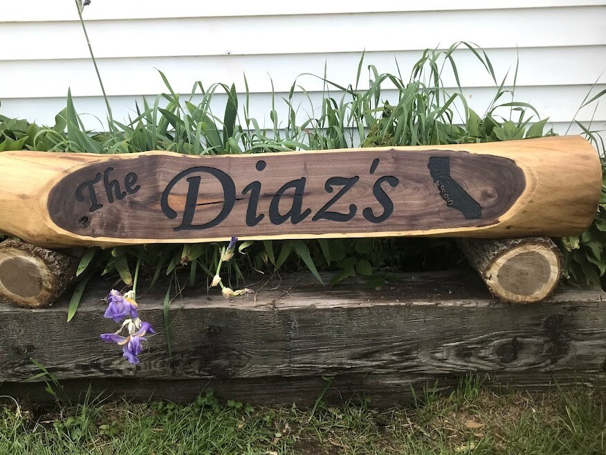 Debarked Whole Log Signs