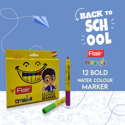 12 Bold Water Colour Marker