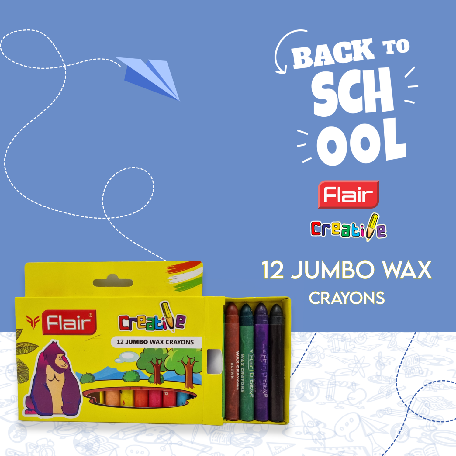 12 Jumbo Wax Crayons