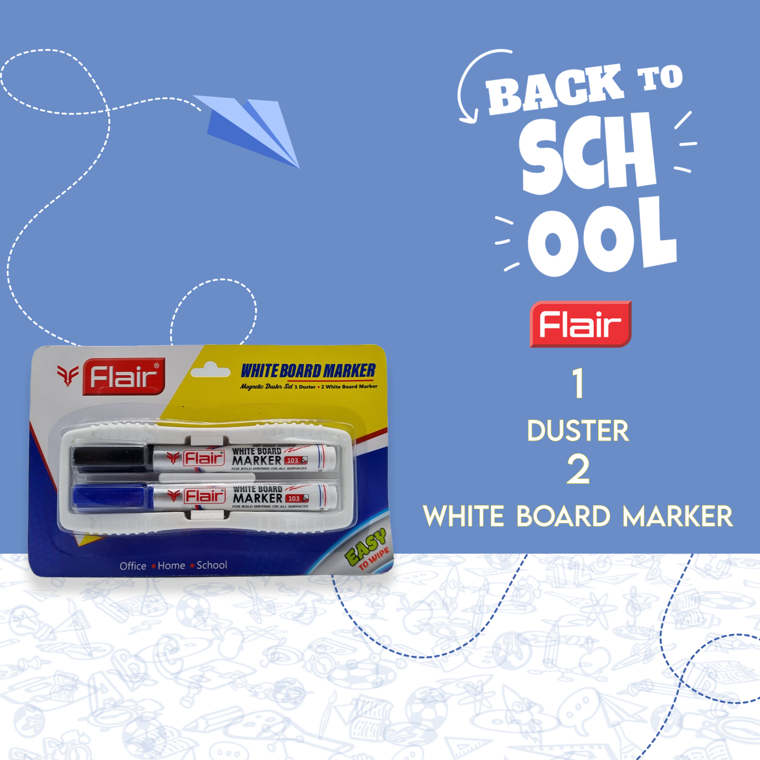 1 Duster 2 White Board Markers