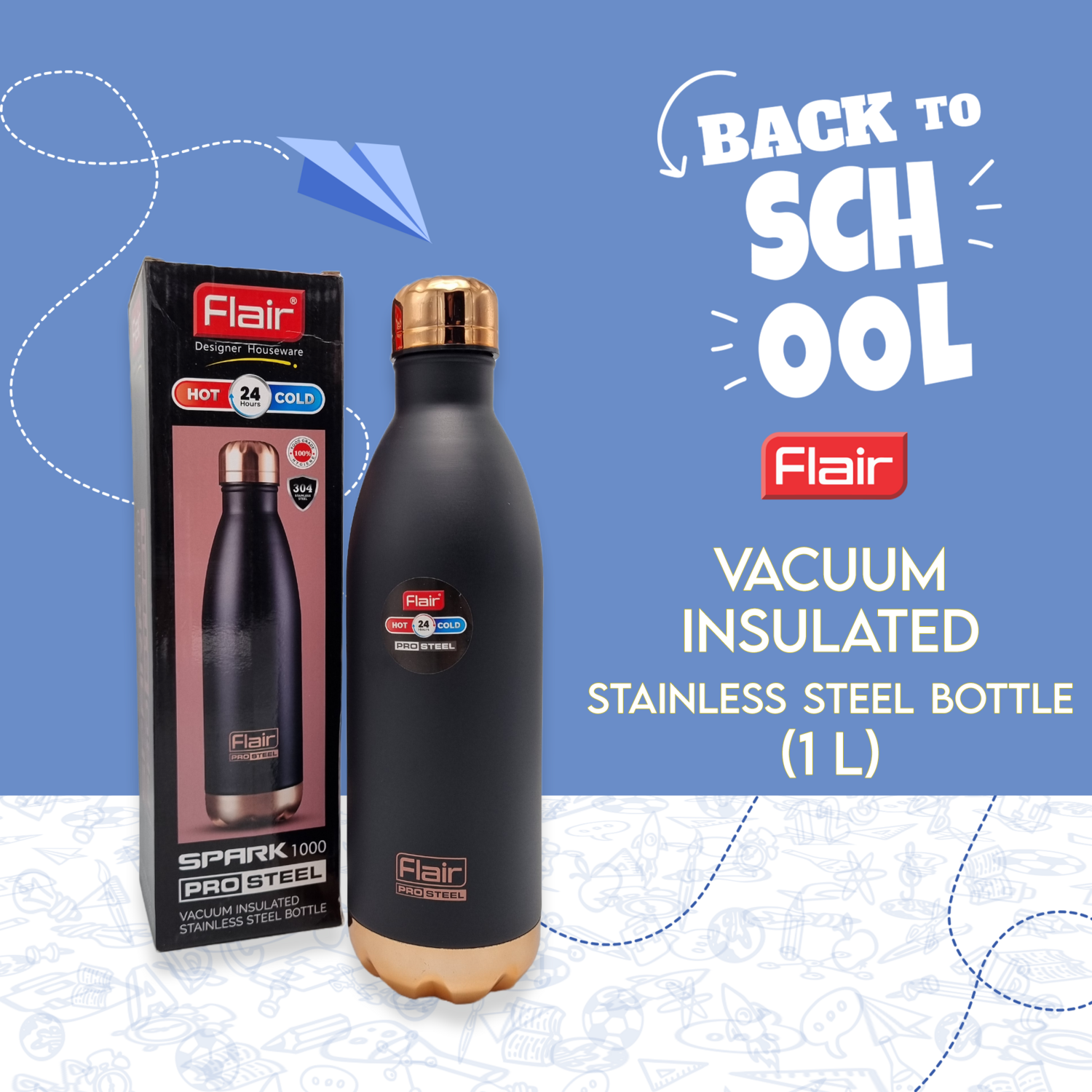 Vacuum Insulated Stainless Steel Bottle (1L)