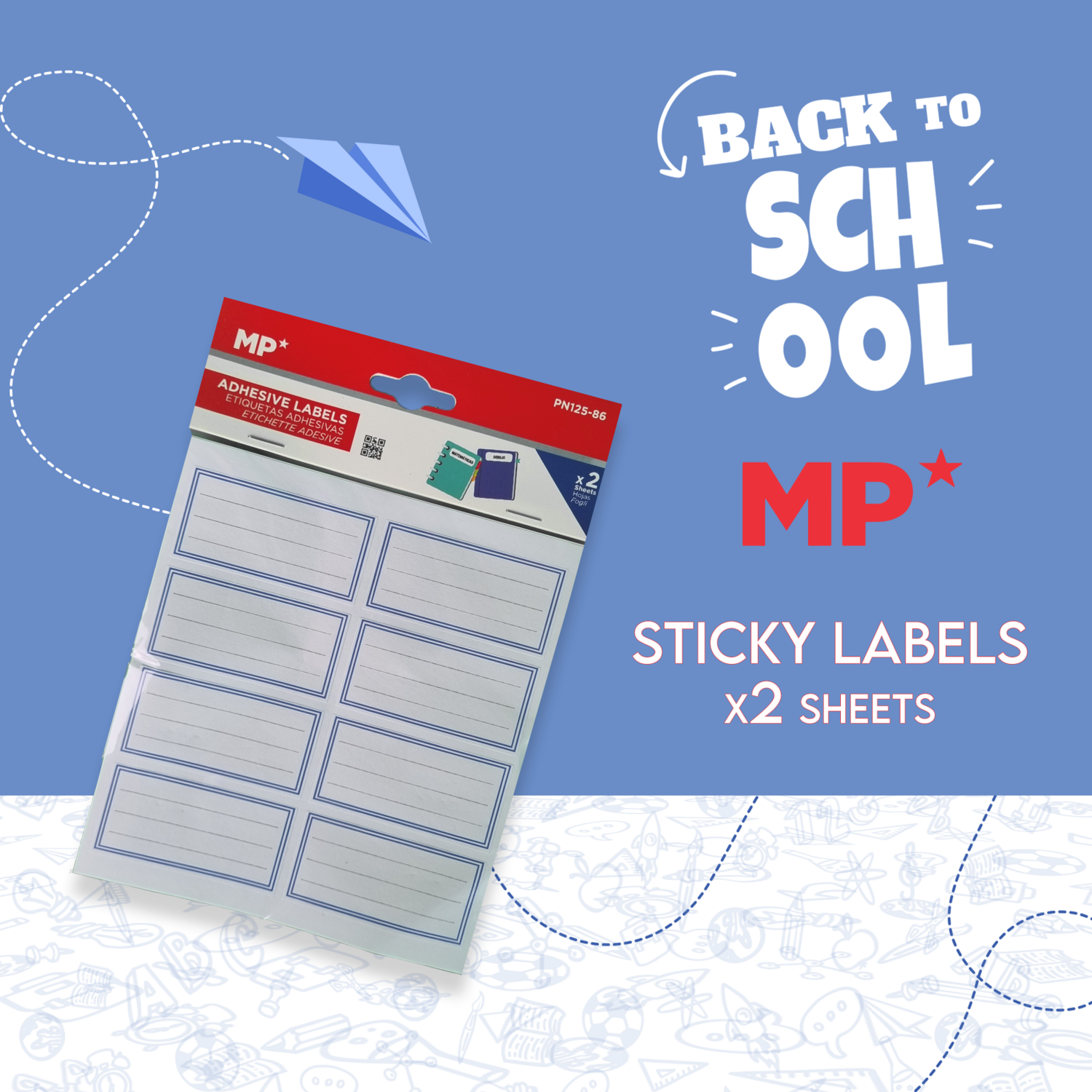 2x Sticky Labels Sheets