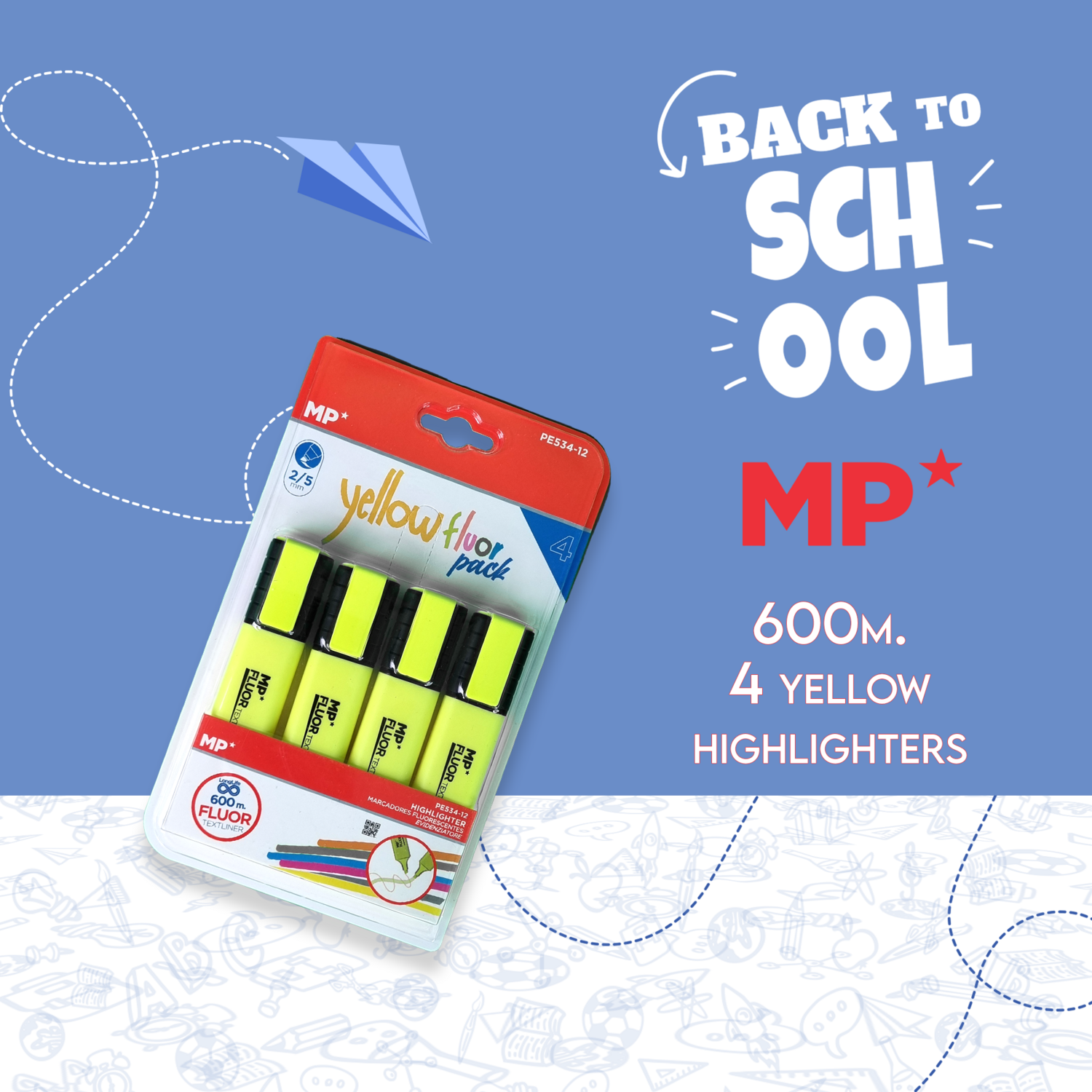 4 Yellow Highlighters