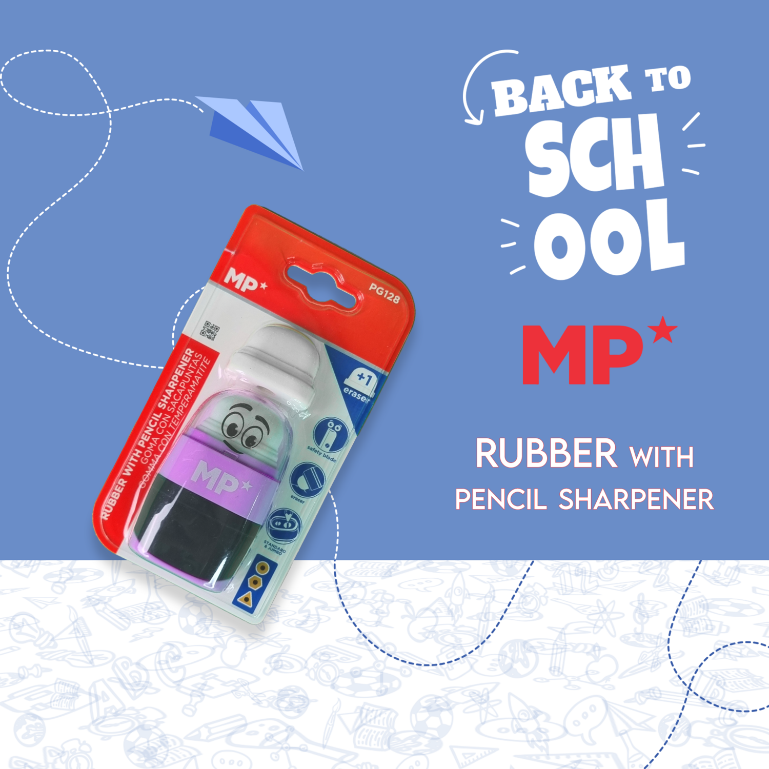 Rubber With Pencil Sharpener (Purple)