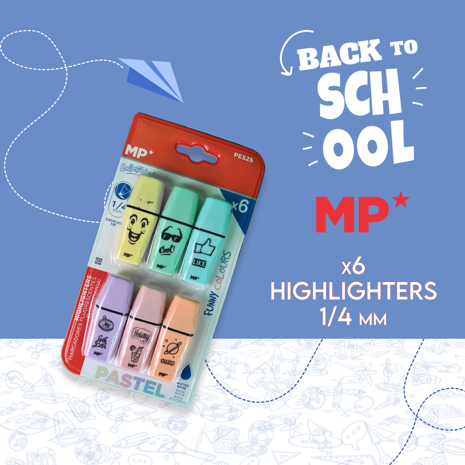 x6 Pastel Highlighters