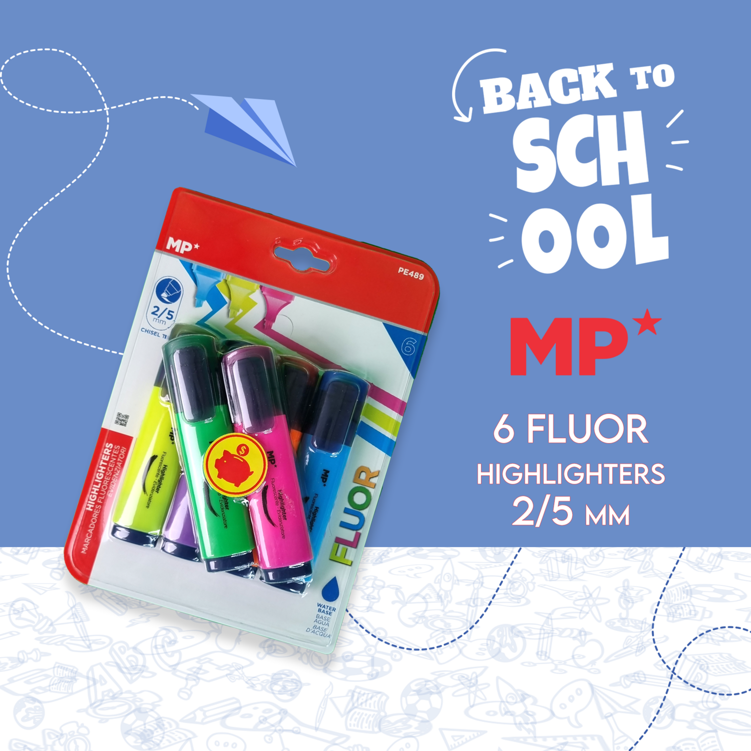 6 Fluor Highlighters (2/5 mm)