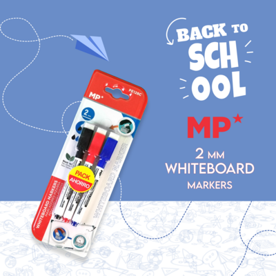 x3 Whiteboard Markers (2mm)