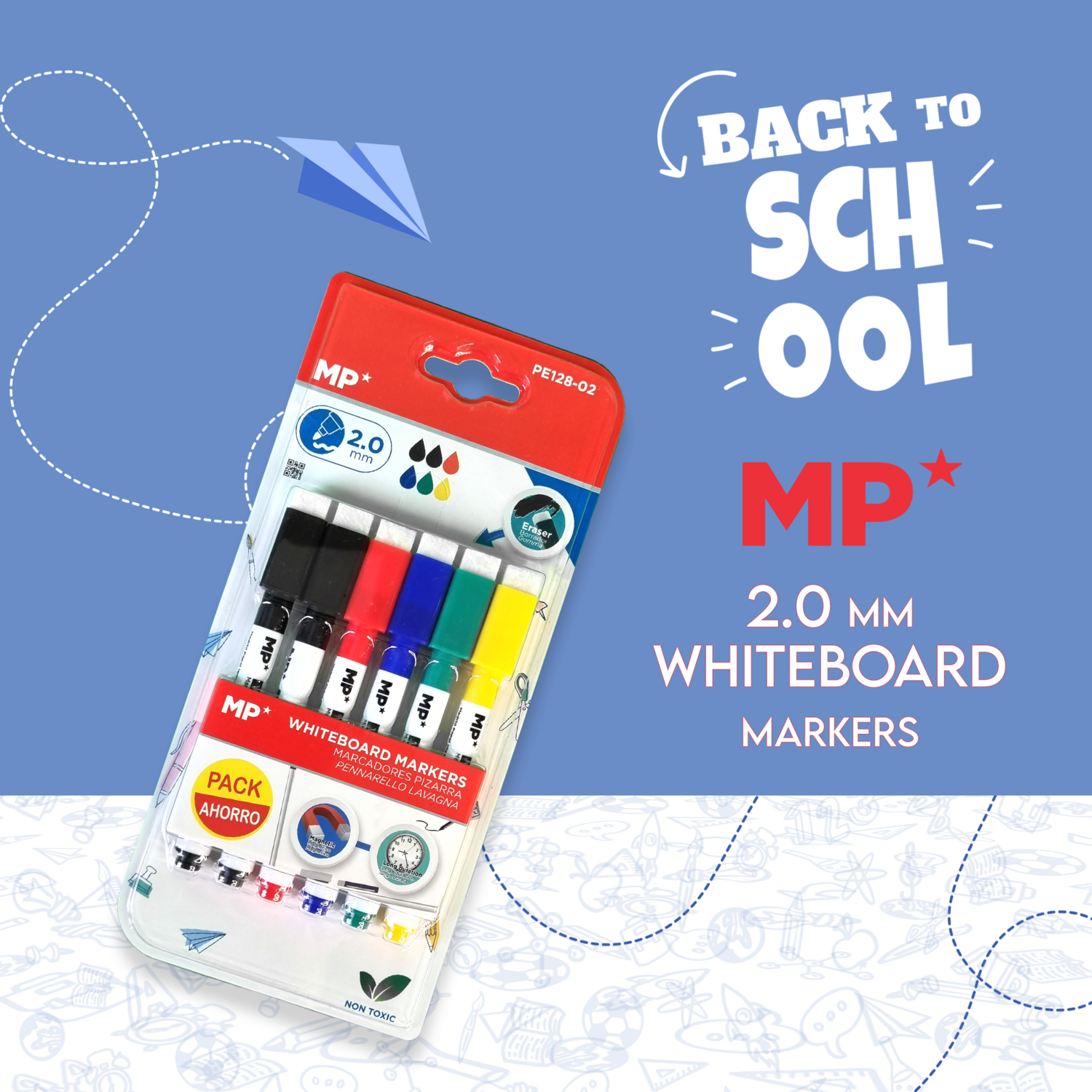 x6 Whiteboard Markers (2.0 mm)