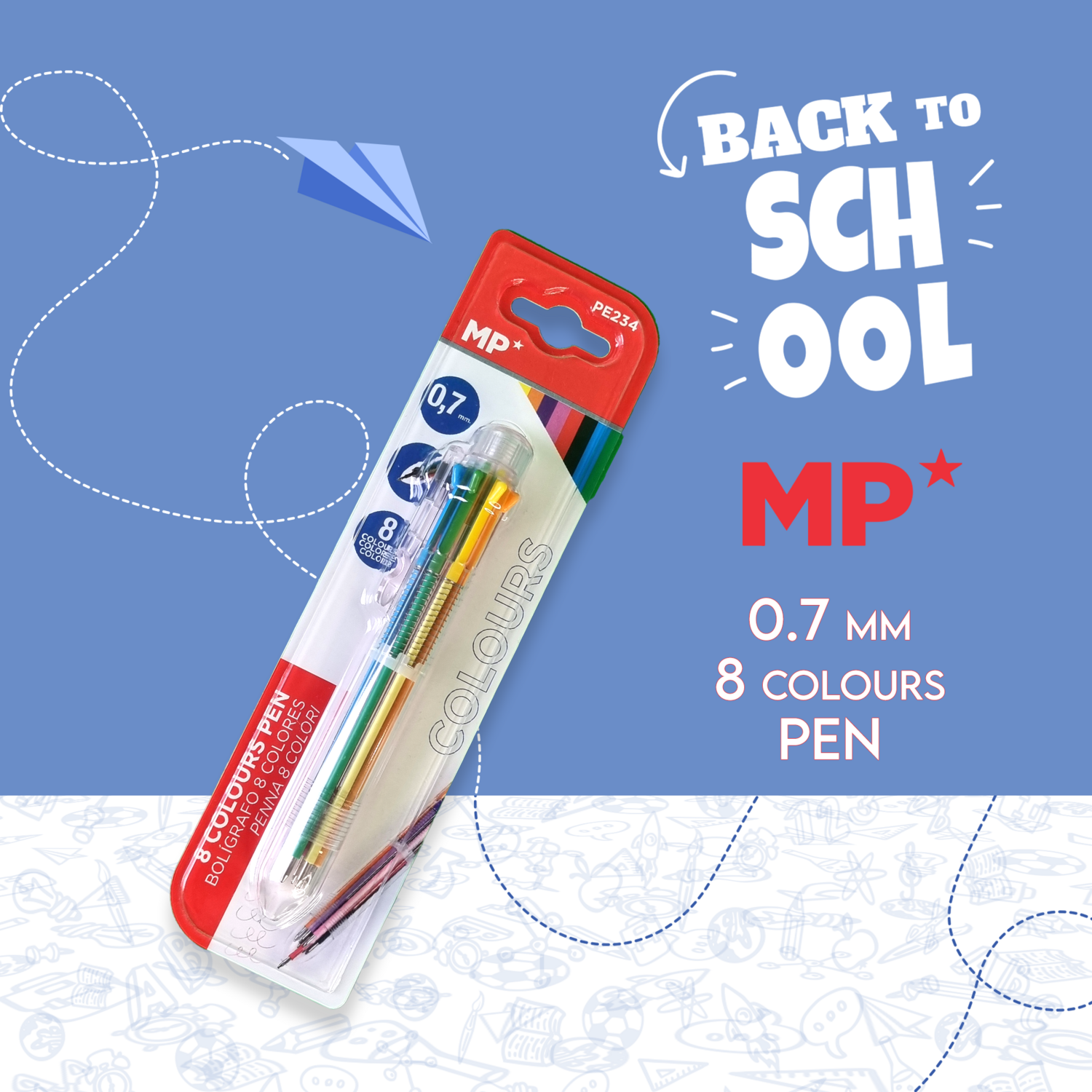 8 Colours Pen (0.7 mm)