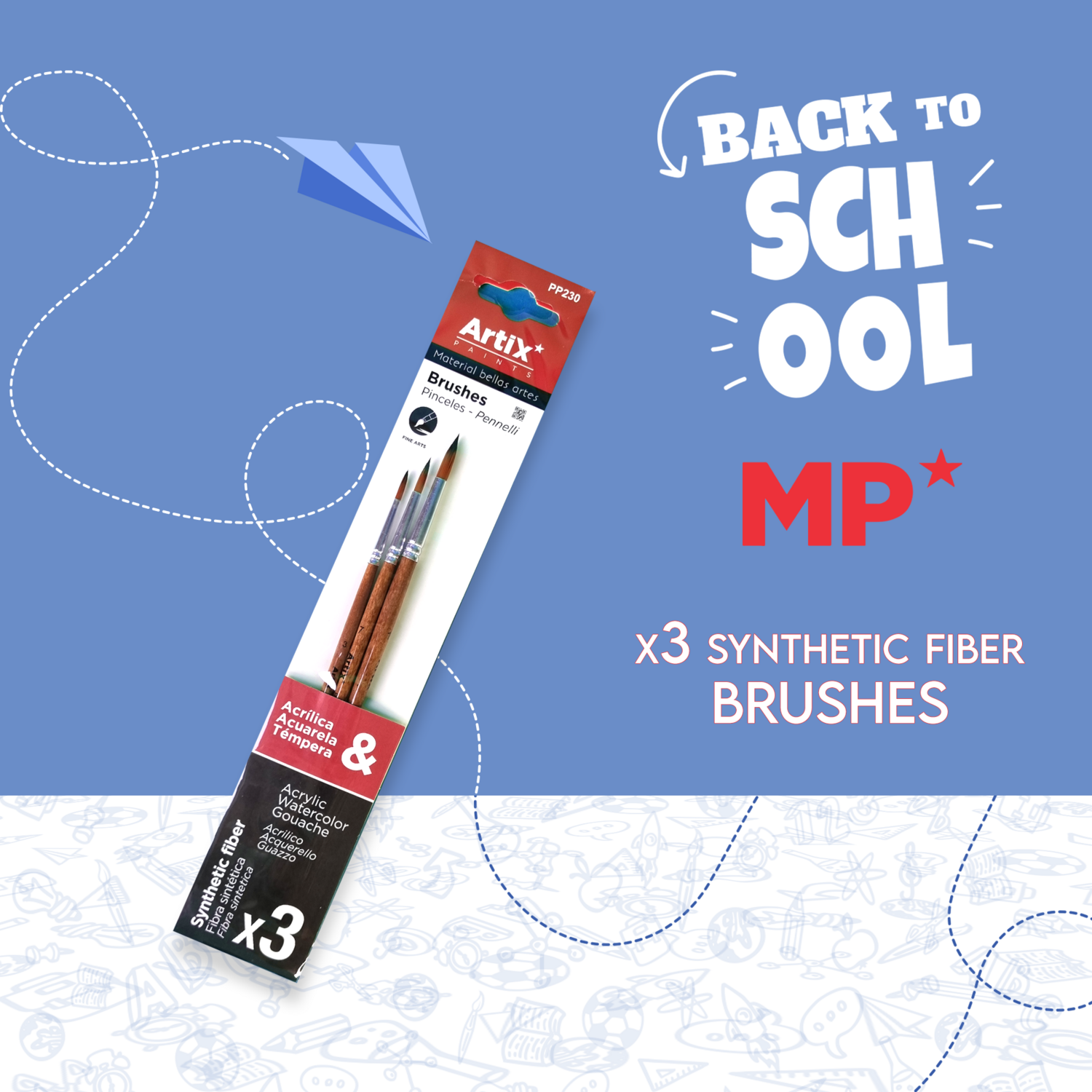 x3 Synthetic Fiber Brushes
