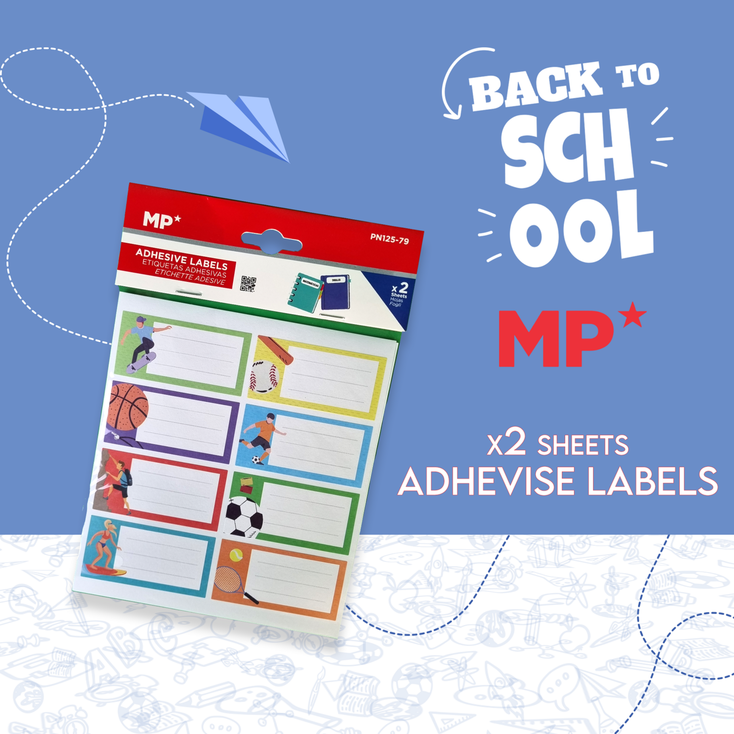 x2 Sheets Adhevise Labels