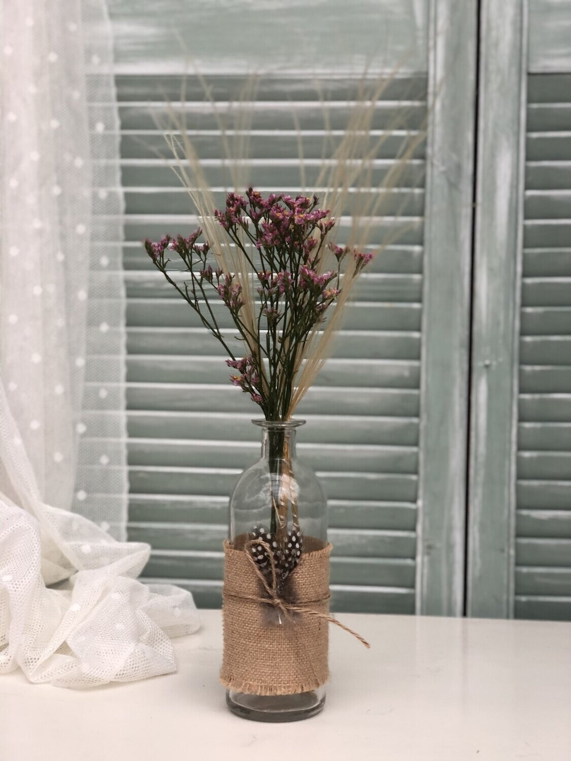 Vase Jute Feder
