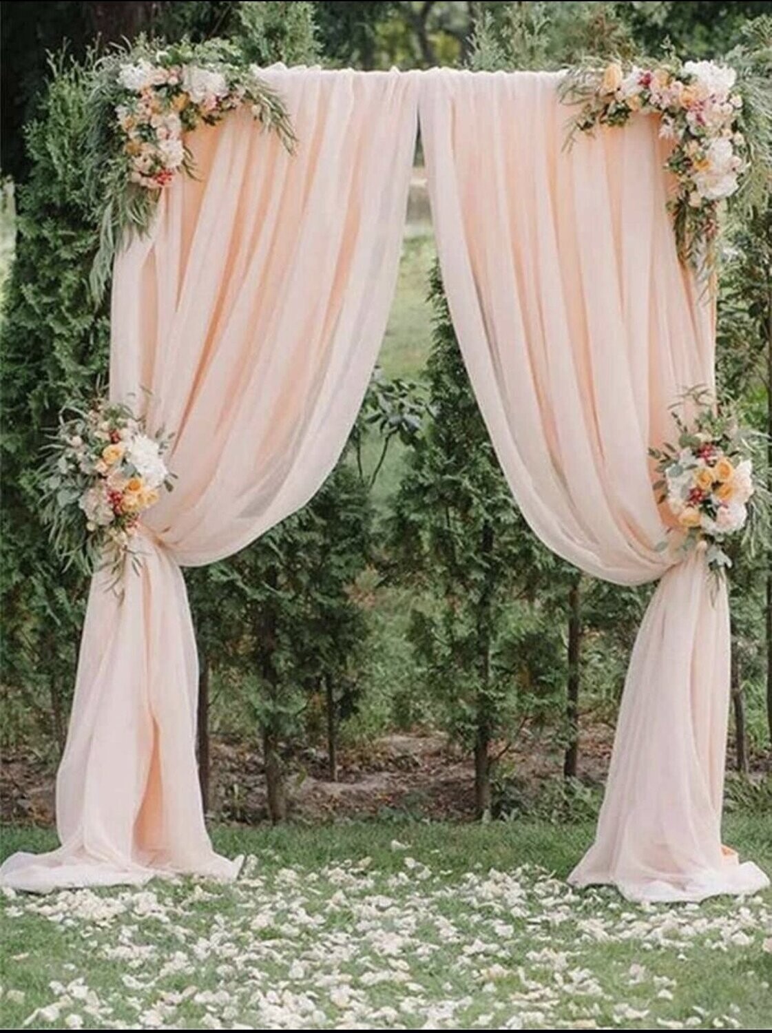 2er-Set Chiffon Vorhang Rosé