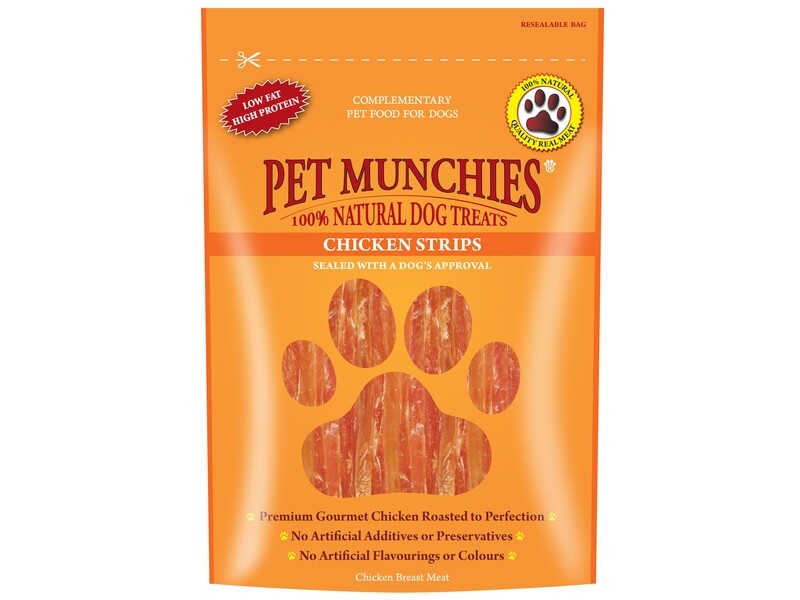 PET MUNCHIES CHICKEN STRIPS 90G